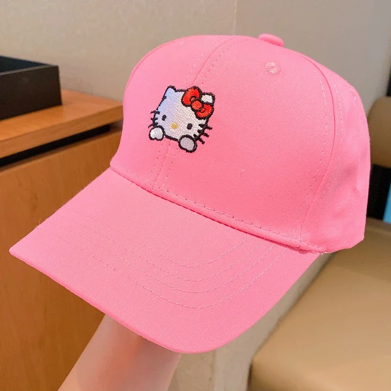 New Children's Sanrio Hello Kitty Kuromi Cap Cotton Cartoon Cinnamoroll Baseball Cap For Kids image 4