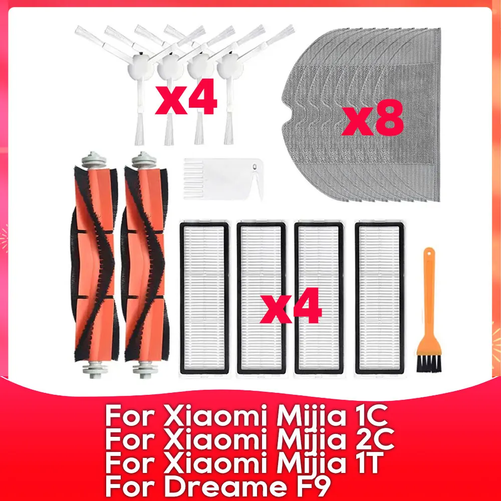 Compatible For Xiaomi Mi Robot Vacuum-Mop Mijia 1C / 2C / 1T Main Side Brush Cover Filter Mop Accessory Spare Part