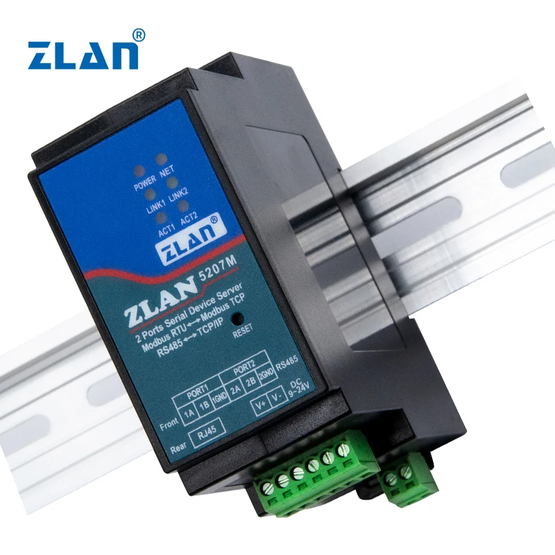 

Шлюз ZLAN5207M RJ45 serial modbus tcp ethernet iot rs485