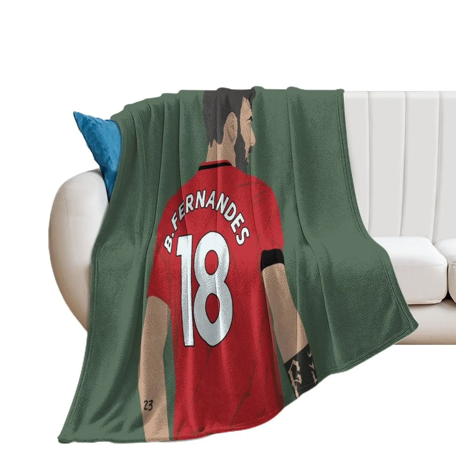 Bruno Fernandes MUFC Throw Blanket Soft Plaid Cute Blankets