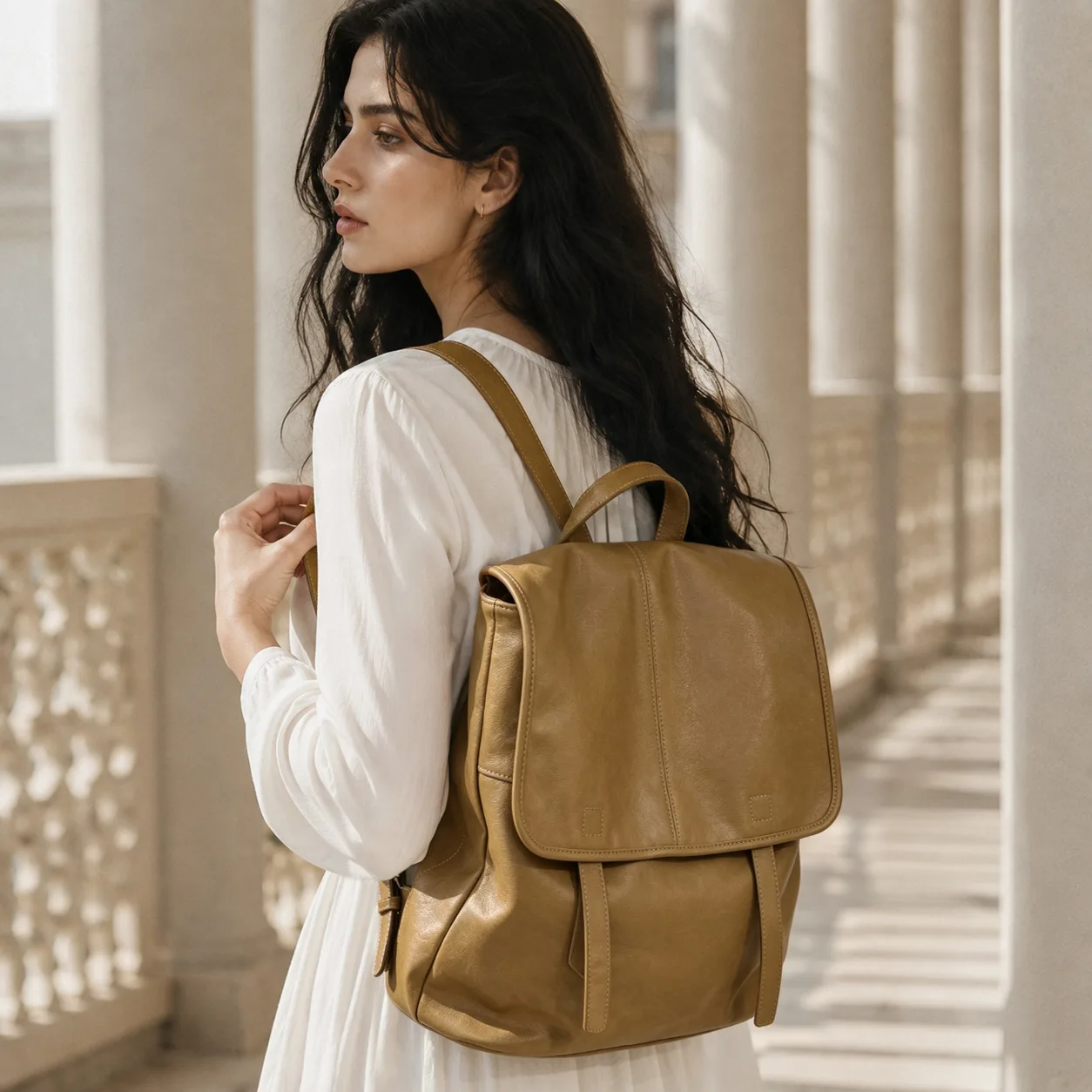 2026 new model, backpack, vegetable tanned leather for work, large-capacity casual backpack.