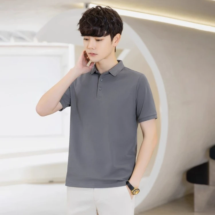 Men's Ice Silk T-Shirt Summer Thin Short Sleeve Korean Style Slim Fit Casual Solid Tee Young Men Breathable Crew Neck Top