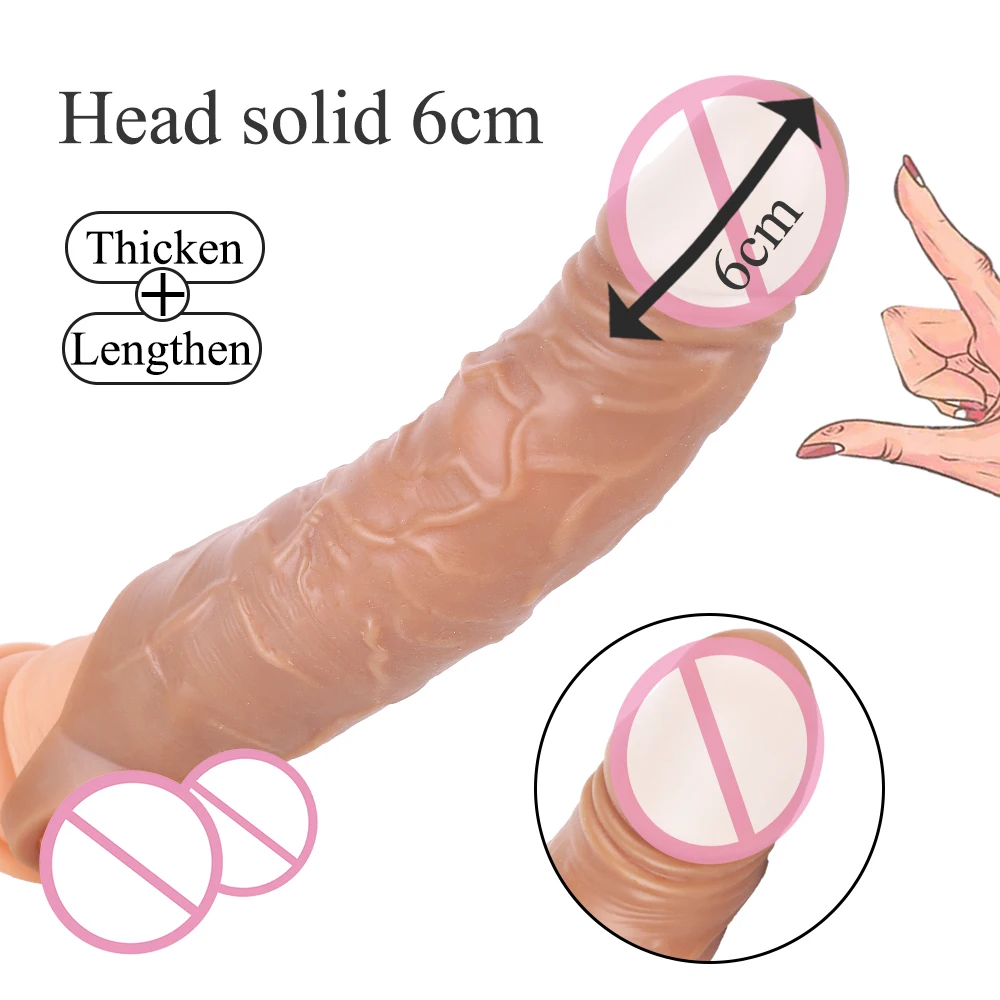 Reusable Penis Sleeve Big Penis Extender Condom Delay Ejaculation Cock Extension Male Dick Enlargemen Adult Sex Toys For Men