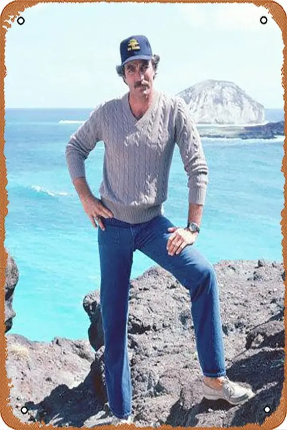 Metal Tin Sign 8 X 12 Inch - Tom Selleck - Poster Metal Plaque Cafe, Bar, Home Wall Decor sign