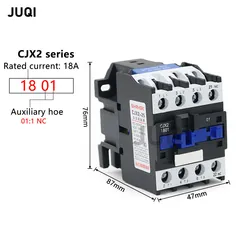 AC Contactor CJX2-1801 18A switches LC1 AC contactor 3 phase voltage 380V 220V