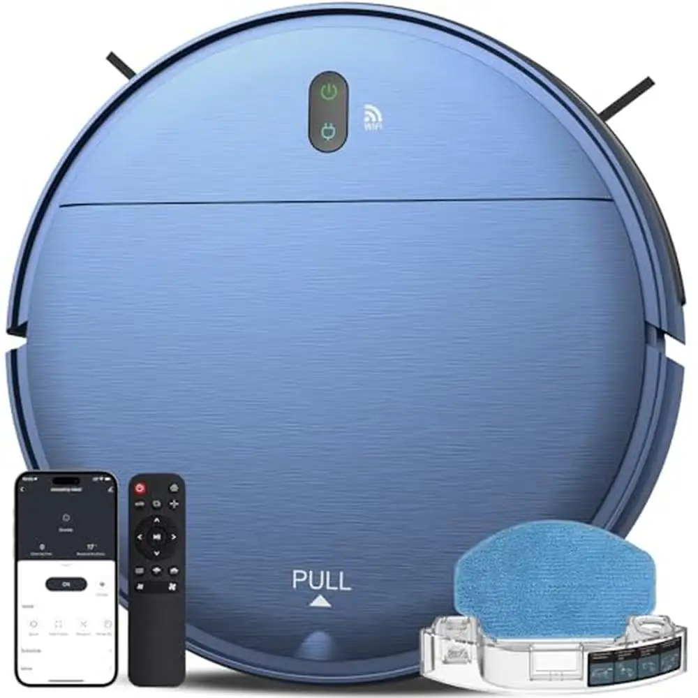 Robot Vacuum Mop Combo 2-in-1 WiFi Smart Cleaner 2000Pa Suction 230ML Water Tank Voice Control Obstacle Avoidance Auto Charge