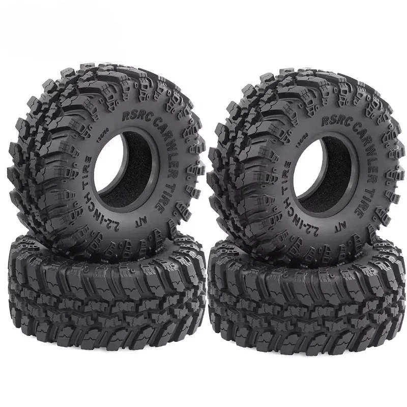 4Pcs 2.2in Crawler Tires Oversized 136mm Rubber Tyre for 1/8 RC Car Axial Yikong YK4083 CROSSRC Rhinoceros Upgrade Parts