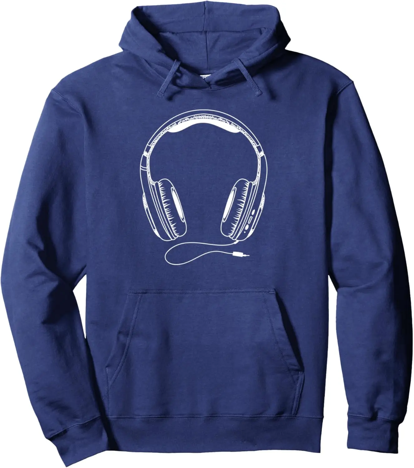 Headphones Hoodie - Music Hoodie for Men or Women Pullover Custom Printed Graphic Hoodie Customizable Sweatshirt