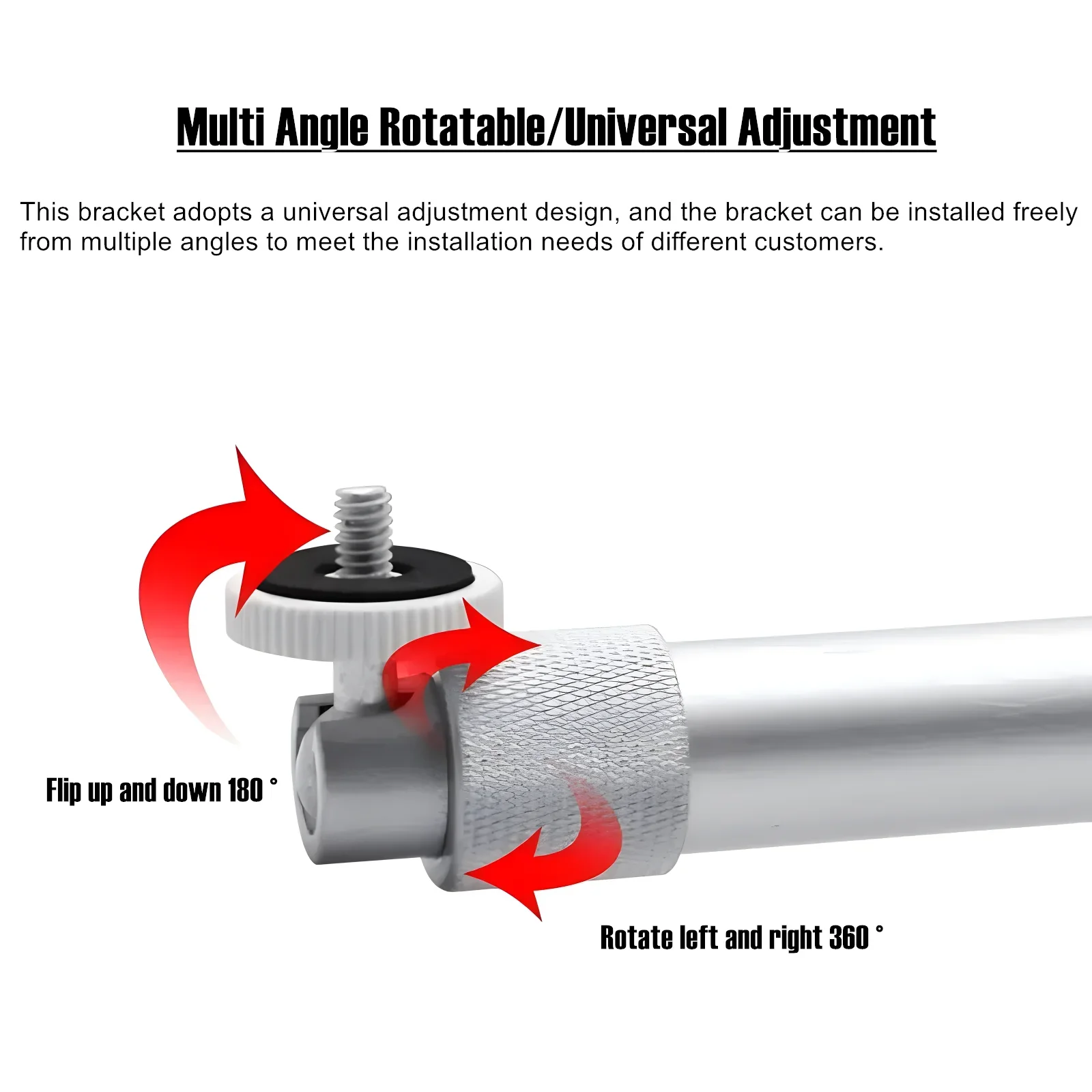 CCTV Camera Mounting Bracket, 360 ° ajustável, alumínio, Security Camera Support, Wall Mount, prata, preto, branco