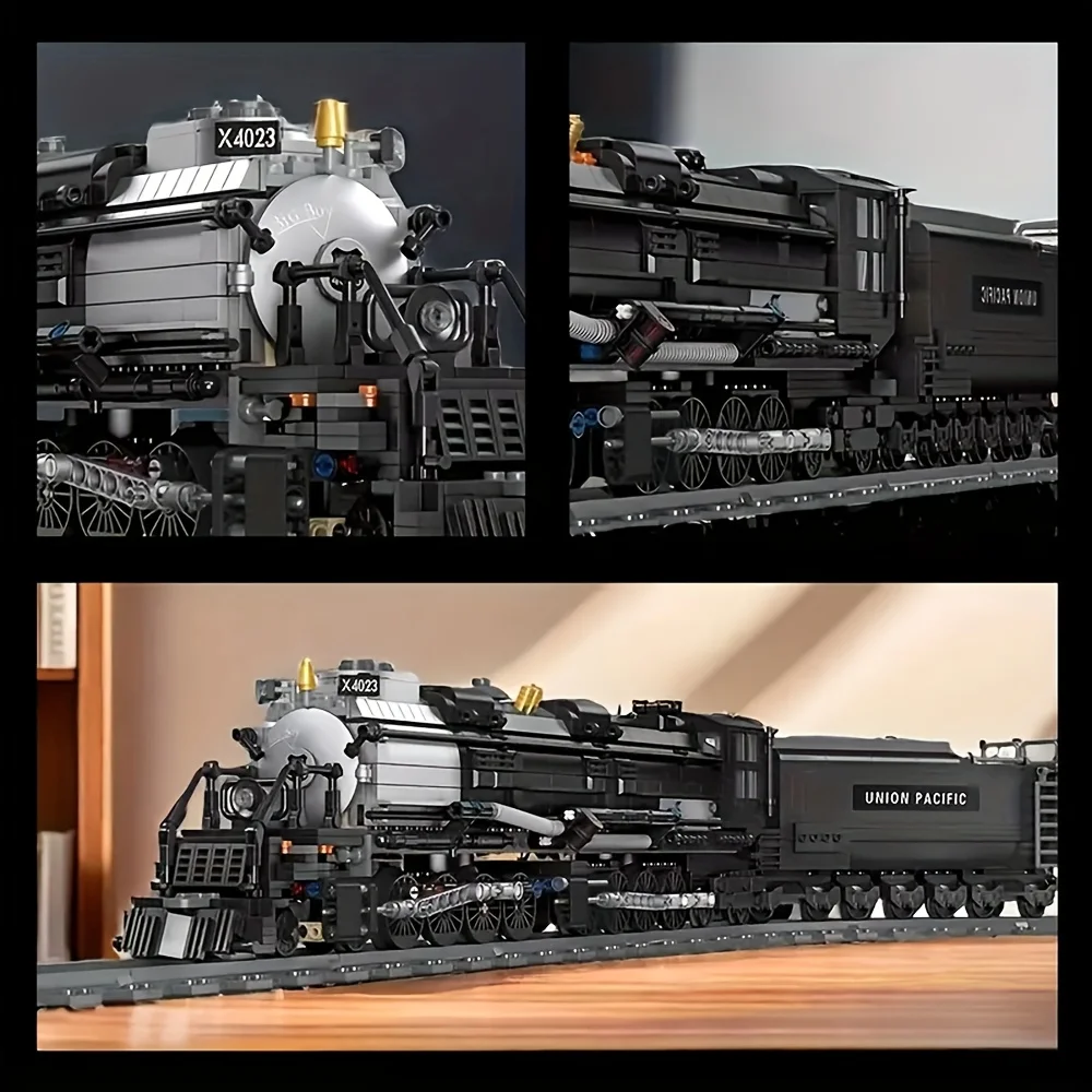 Creatieve De Bigboy Stoomlocomotief Trein 1608pcs Spoorweg MOC Puzz MOC Bouwsteen speelgoed geschenken Kinderen Volwassen Technische Kerst