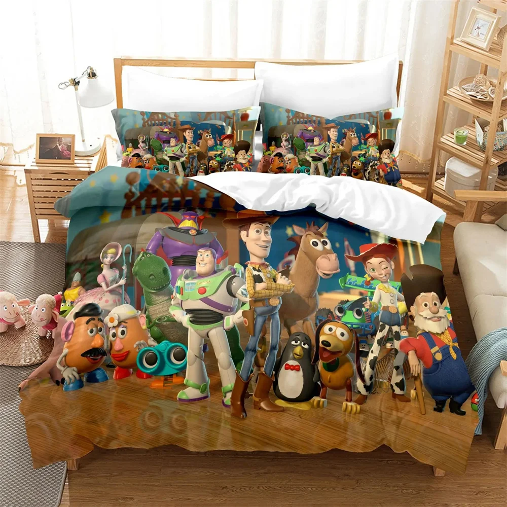 

Cartoon Toy Story Duvet Cover Pillowcase Bedding Set Adult Boy Girl Bedroom Decoration Children Gift Single Double Large Size