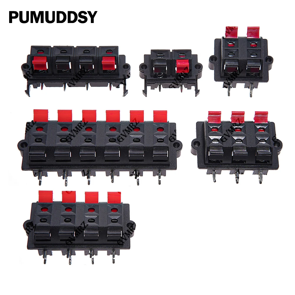 5PCS Plastic WP-2-4 4-4 2/4/6/8/12 Positions Connector Terminal Push In Jack Spring Load Audio Speaker Terminals Breadboard Clip