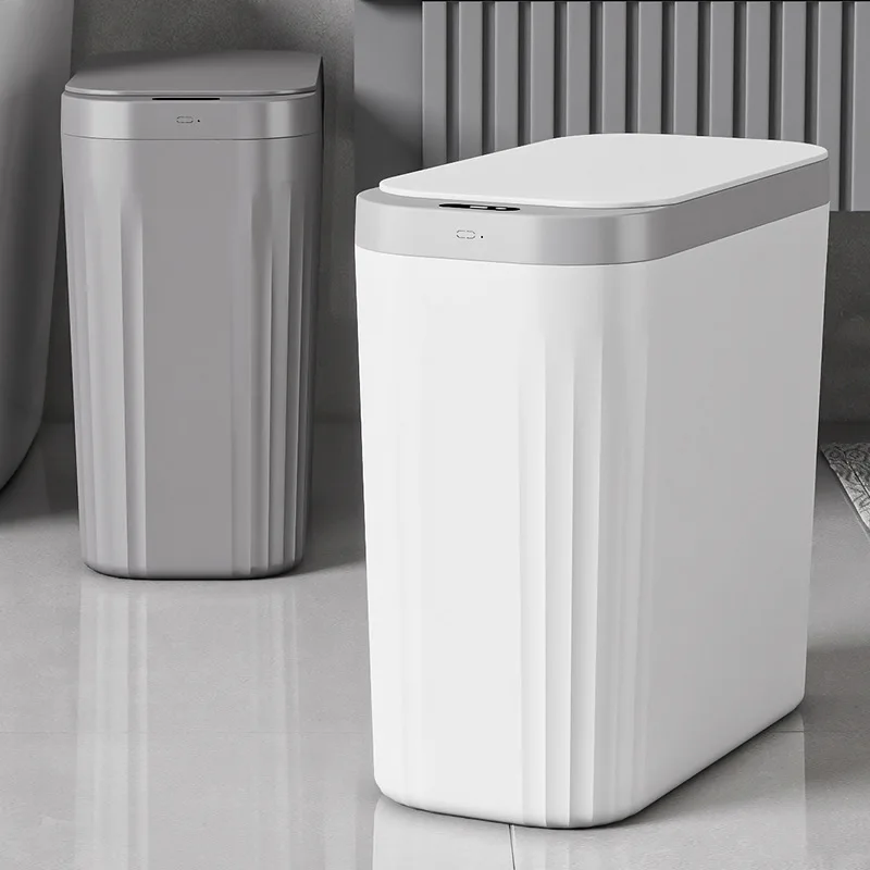 

Smart Trash Can Kitchen Automatic Induction Waste Bins Modern Living Room Garbage Can Simple Bathroom Paper Basket with Lid