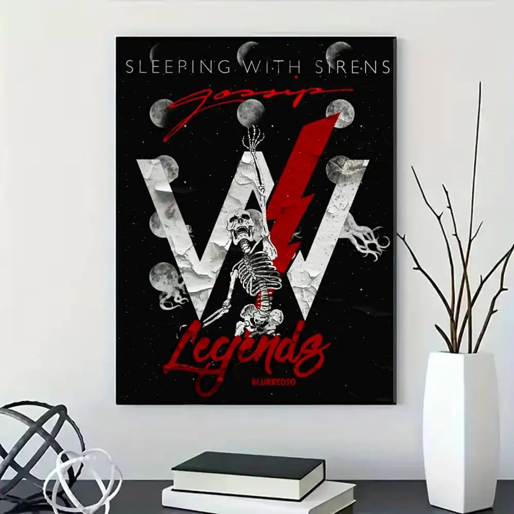 S-Sleeping with S-Sirens Band Poster for Living Room, Bedroom, Office, or Bar, Frameless, Indoor Use, Bedroom Wall Art.