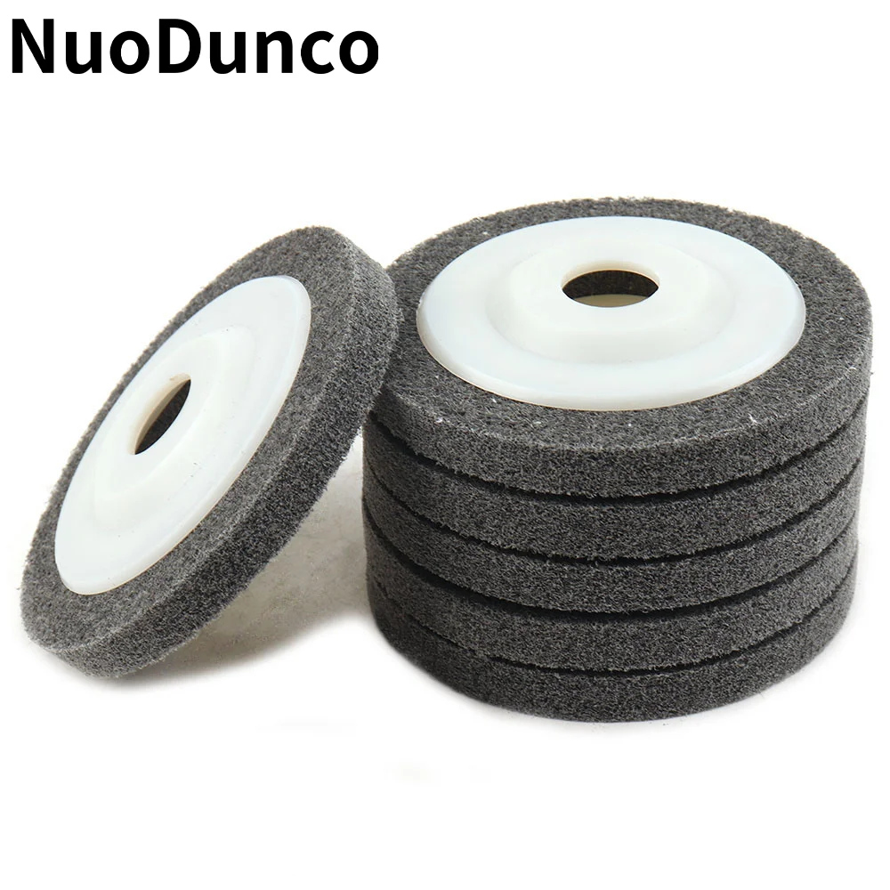 Roue de polissage en Fiber de Nylon 115mm 125mm, disque de ponçage abrasif pour meuleuse d'angle, métal, travail du bois, nettoyage du verre, outil abrasif