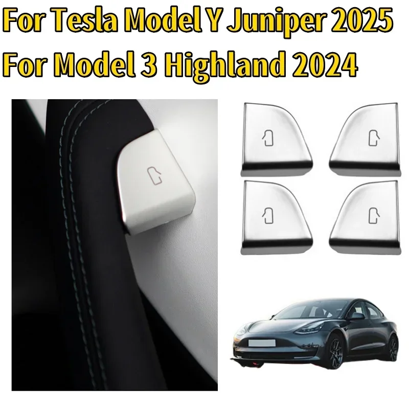 For Tesla New Model Y Launch Juniper 2025 and New Model 3 Highland 2024 Door Lock Switch Open Button Cover Protector