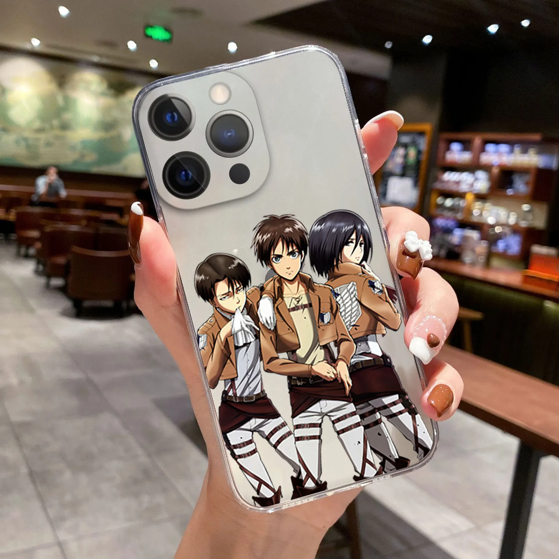 Funda de teléfono de Anime de ataque a los Titanes, carcasa trasera transparente y suave, a la moda, para iPhone 11, 12, 13 Pro Max, X, XR, XSMAX, X, 6s, 8, 7Plus, 13Mini