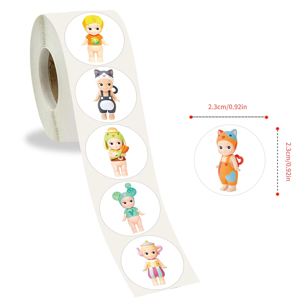 

500pcs/roll Cute Cartoon Sonny Angel Stickers Sealing Labels Sticker Decoration Notebook Suitcase Phone Kids Reward Decals Gift