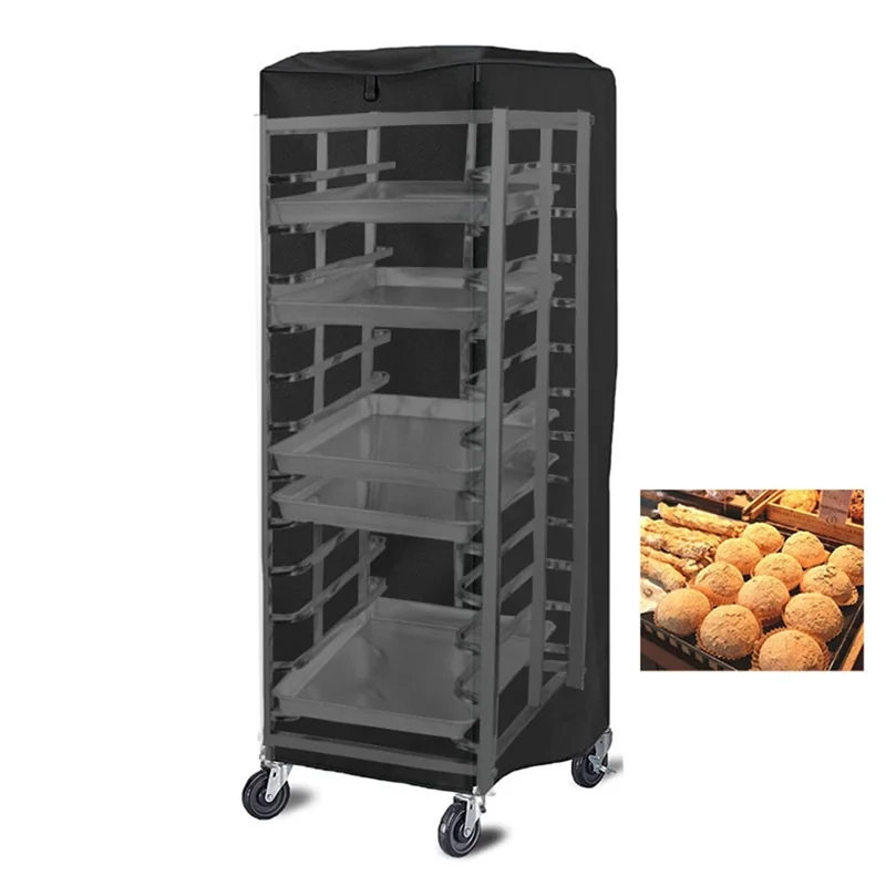 【People Favorite】Speed Rack Bread Rack 20Tier Sheet Bun Pan Rack Cover Commercial Bakery Racks Cover With Zipper Cover 59X72x163