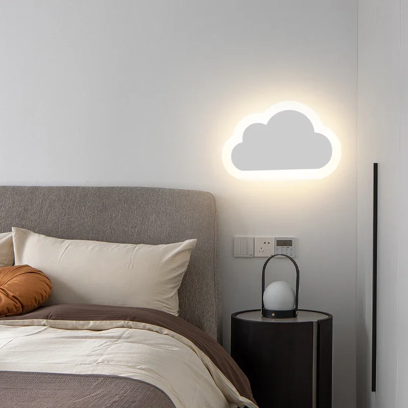 Imagem -03 - Lâmpada de Parede Led Nórdica Interior Lovely Acrylic Cloud Design Candeeiro de Cabeceira para Crianças Decor Lights Ins Estilo