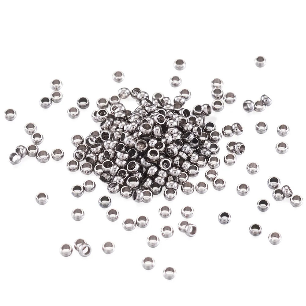 

1000pcs 304 Stainless Steel Crimp Beads Loose Spacer Beads for jewelry making bracelet necklace DIY Crafts Accessories Supplies