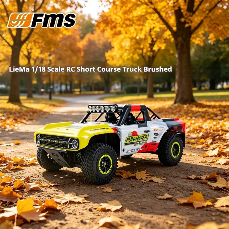 FMS 1/18 Mini RC Car Brushed Version Simulation Short Course Truck High Speed Racing All Terrain Off Road Hobby Collectible Toy
