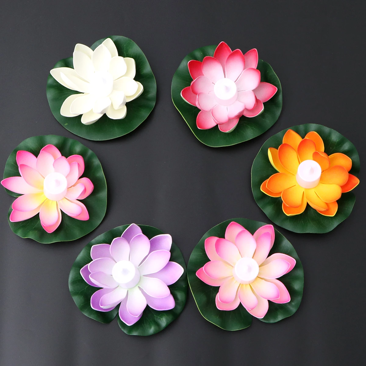 

6 pcs 18Cm Led Lotus Water For Wedding Festival Decoration Colorful Flower Pool Surprise