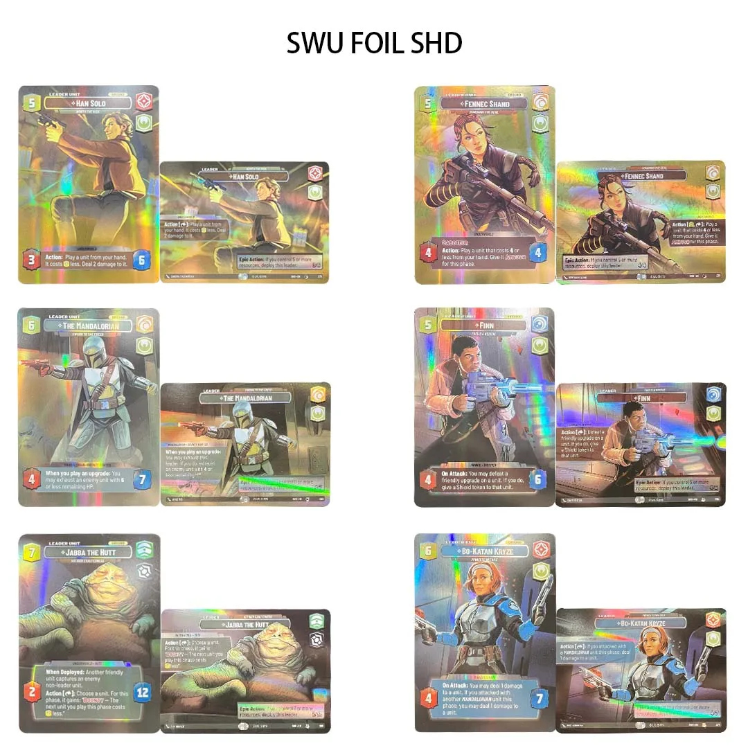 SWU SHD Foil Proxy Cards Shadows of the Galaxy Full Art Leader Set TCG Playtest Cards Gar Saxon Moff Gideon Bo-Katan