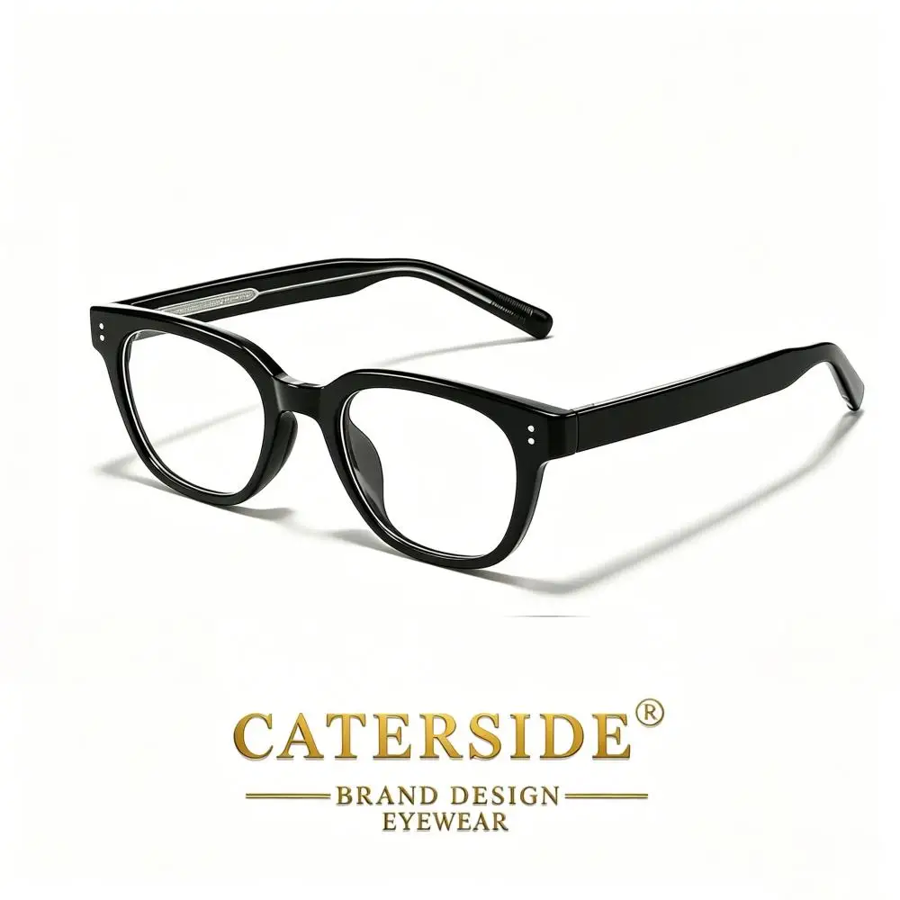 CATERSIDE Retro Herren-Blaulichtbrille, hochwertiger quadratischer Tr-90-Brillenrahmen, Damen-Computer-Lesebrille mit flacher Linse – Detail 4