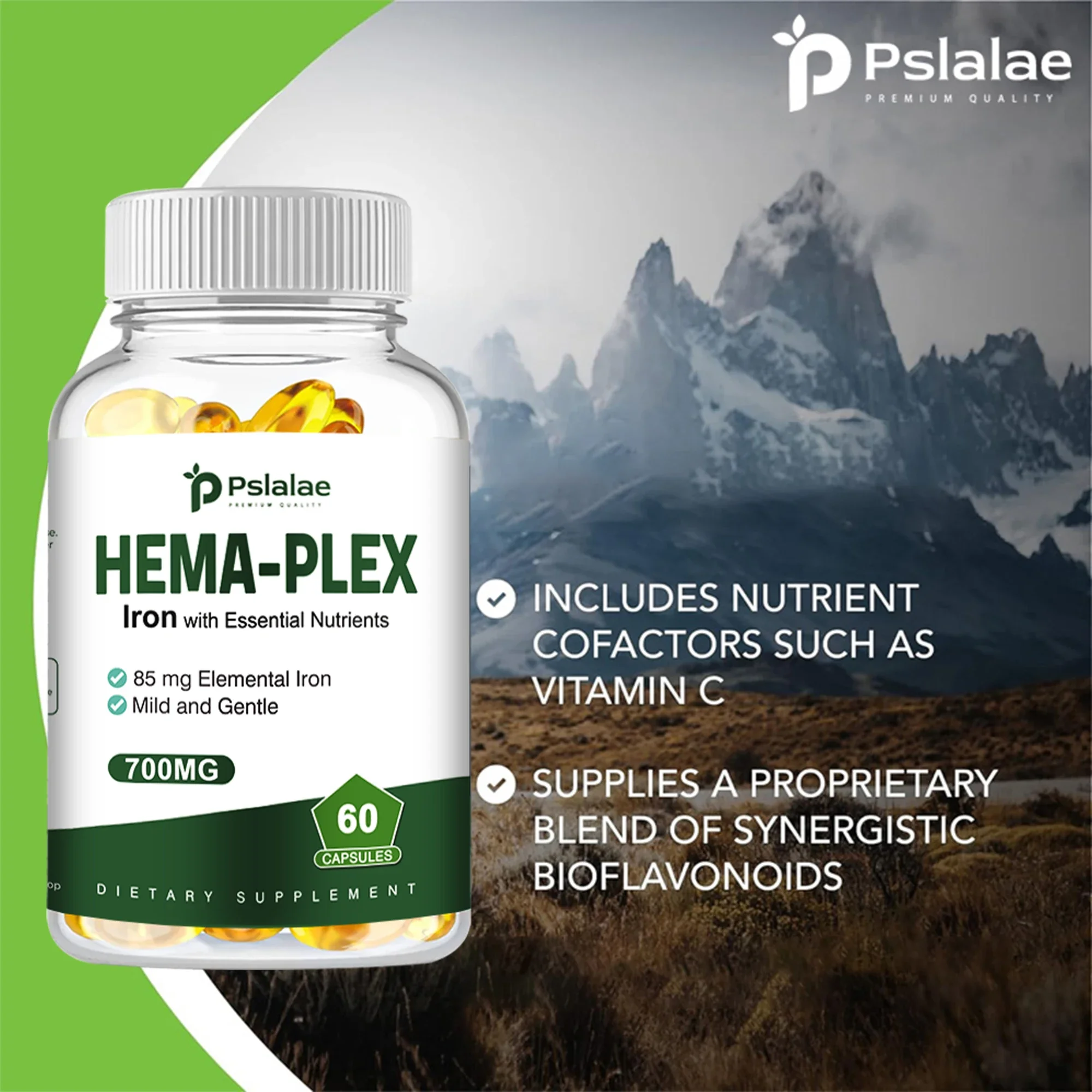 مكواة HEMA-PLEX - صحة الجسم بشكل عام، مكمل صحي شامل، يعزز إنتاج الخلايا الحمراء الصحية - 60 كبسولة #6