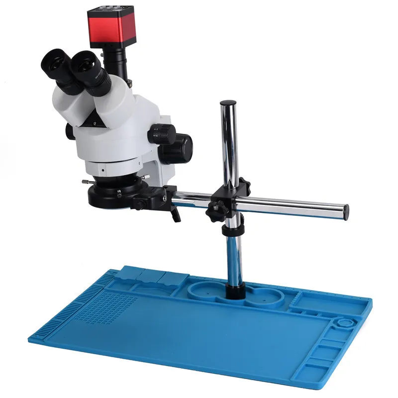 7-90 times three-eye stereo microscope mobile phone repair jewelry 20 million pixel electron video microscope