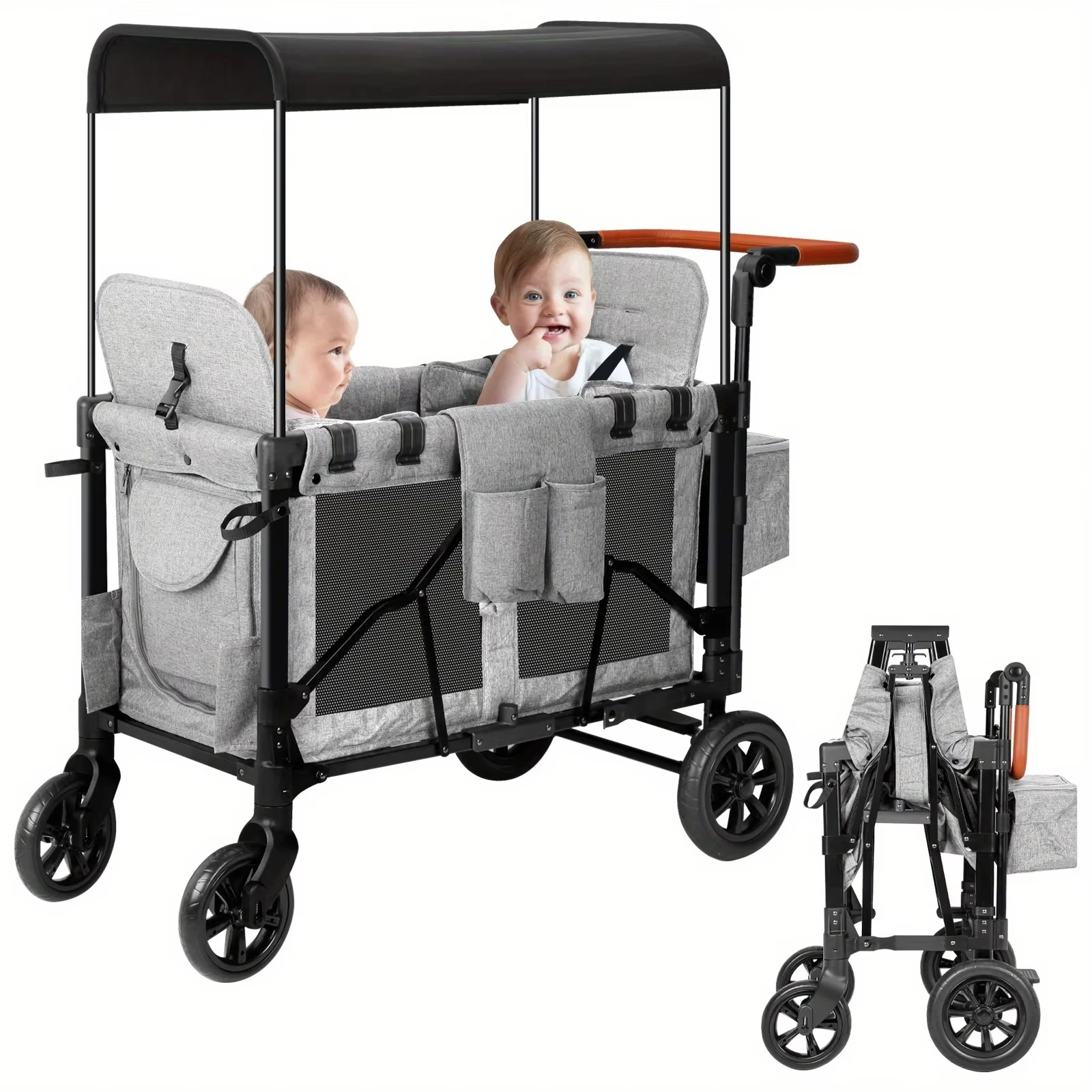4-Seat portable folding wagon canopy comfortable fabric material four-wheel travel camping