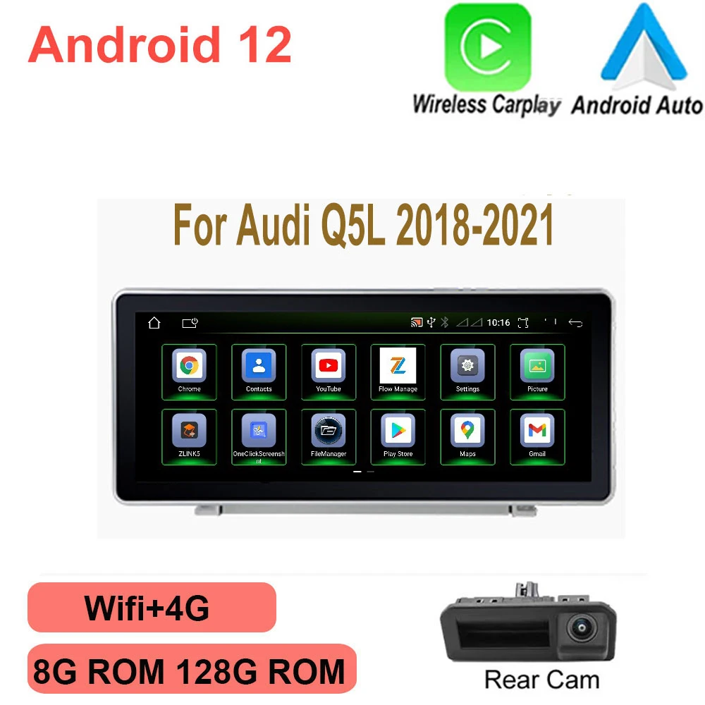 

10.25 Inch Android 12 Display Screen 8 Core For Audi Q5L 2018-2021 WIFI 4G SIM BT GPS Navi Touch Player Carplay Stereo