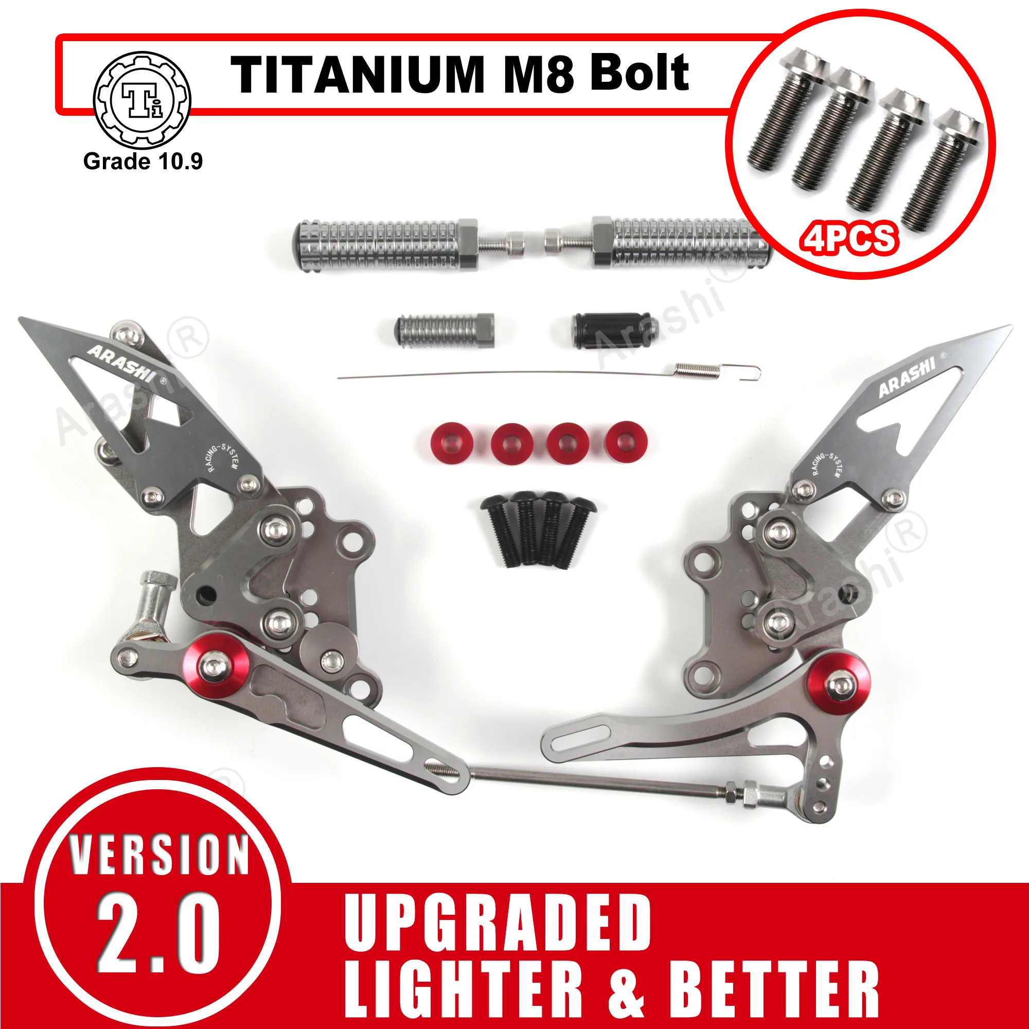 Arashi NINJA 300 2013 - 2017 Rennen Fußrastenanlage Verstellbare Fußstütze Für KAWASAKI NINJA300 EX300A EX300B ABS 2014 2015 2016 Fuß pegs