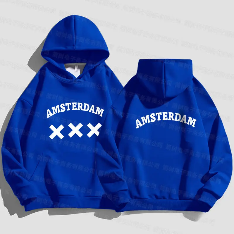 Amsterdam Hoodie Men\'s Unisex Sweatshirt Casual Oversize Tracksuit Black Brand Quality Clothing Streetwear Long Sleeve Pullovers