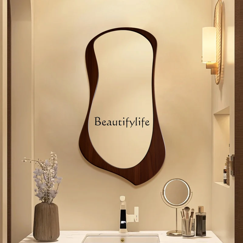 

European bathroom wall hanging irregular creative bathroom mirror retro style background wall decorative mirror