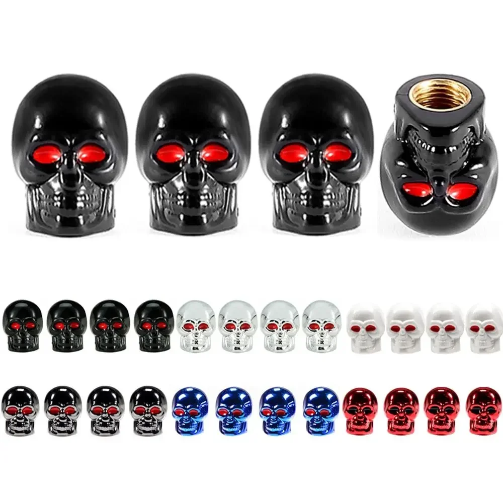 4Pcs/Set Personalized skull valve cap for cars motorcycles bicycles universal valve cover available in multiple colors