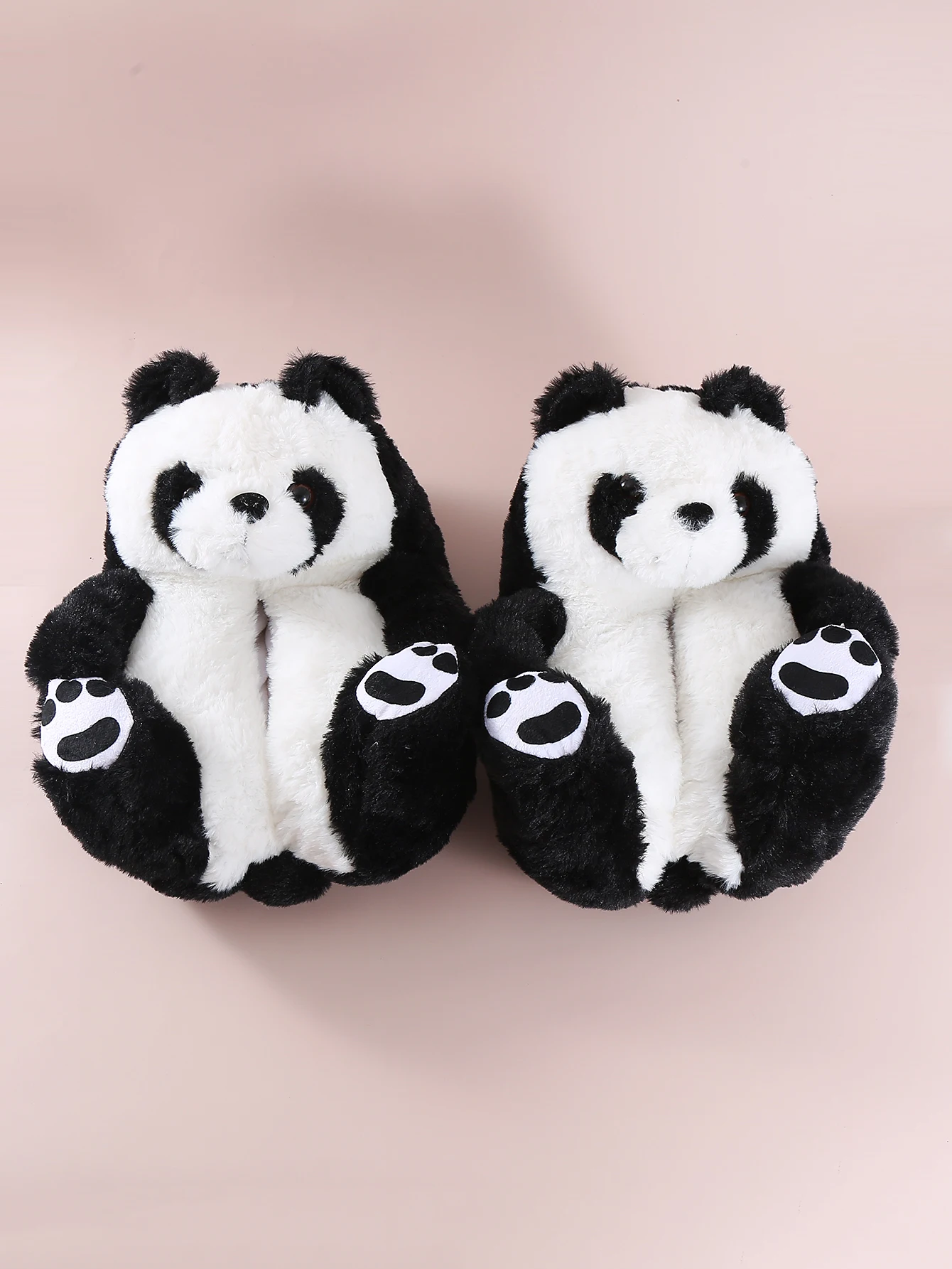 super cute panda slippers soft warm winter shoes indoor slides