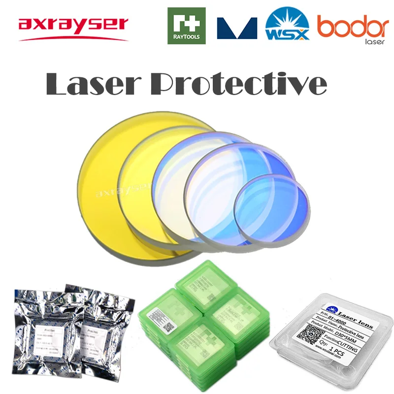 Original Protective Windows Raytools Laser Lens, Precitec Corpo Boci Fibra, Máquina de Corte Poderosa, Cabeça Parte, WSX, 37x7, 1064nm