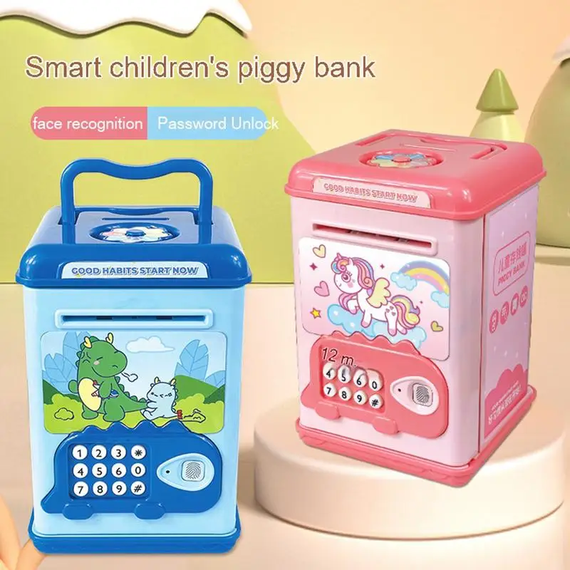 Electronic Coin Bank For Kids Lockable ATM Bank MachineElectronic Piggy Ban Cartoon Music Safe Coinss Cash Saving Money Box