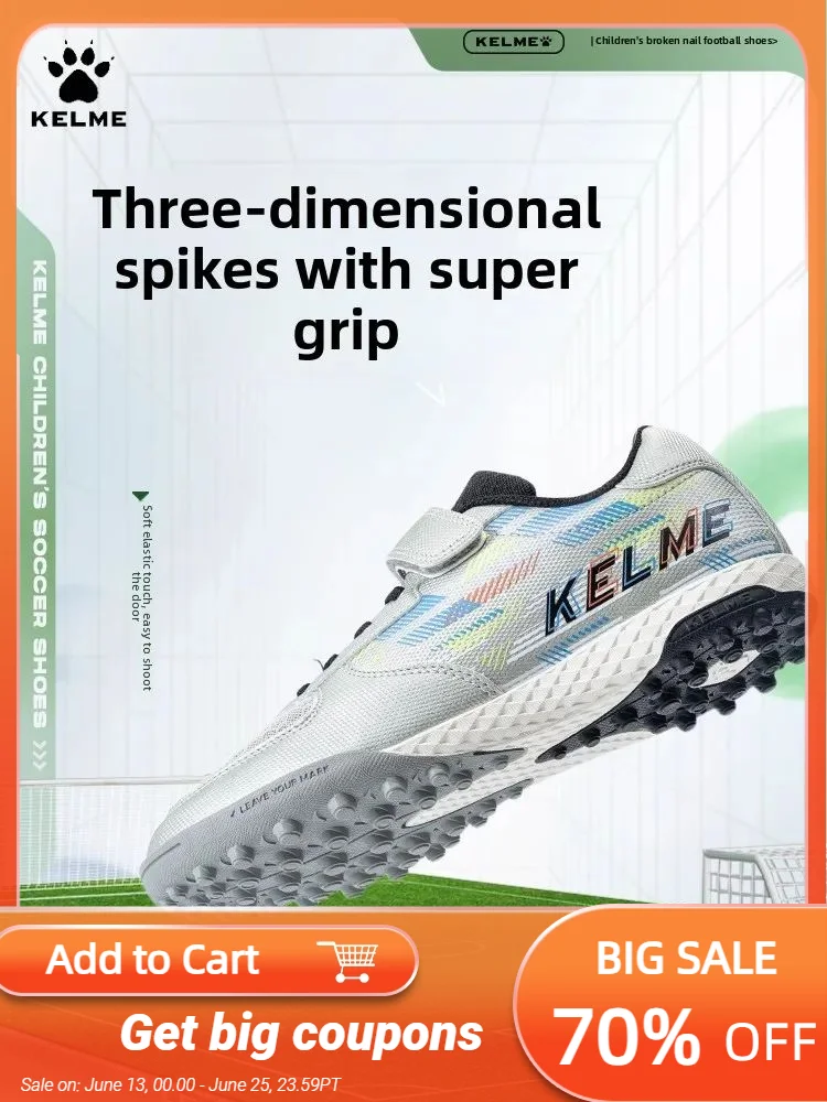 

Детские футбольные бутсы Kelme Tf, туфли для ногтей для учащихся начальной школы, футбольные бутсы с искусственной травой и пятью сторонами