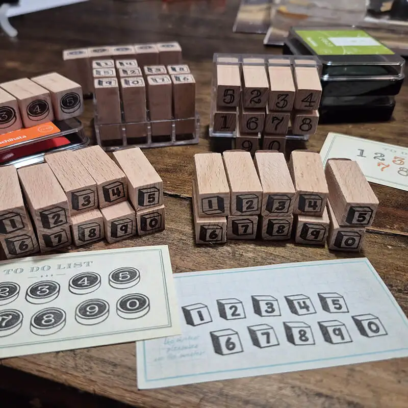 

Number Stamp Scrapbooking Retro Typewriter Key Journaling Teacher Supplies Cute Wooden Stamps