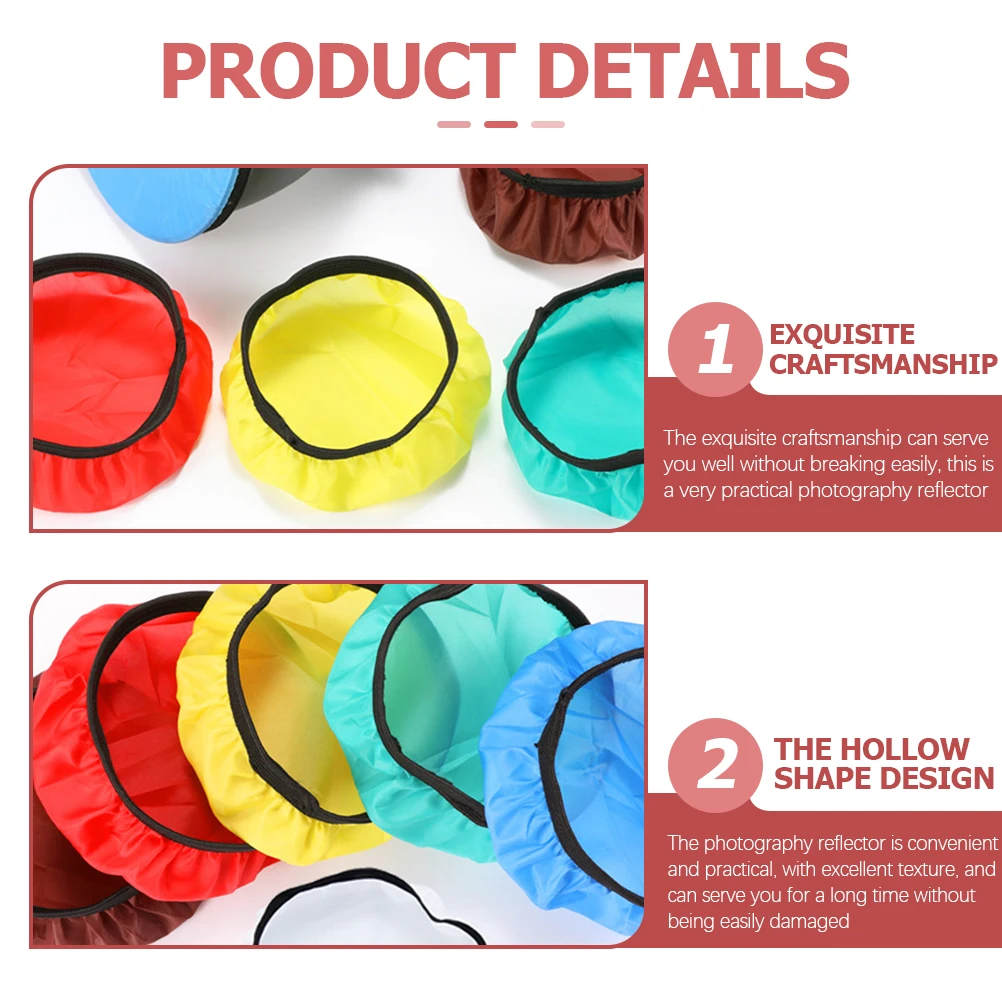 

6pcs 18cm Soft Light Cloth Color Filter Standard Photo Studio Reflectors for Flash Eliminates Shadows Glare Portable