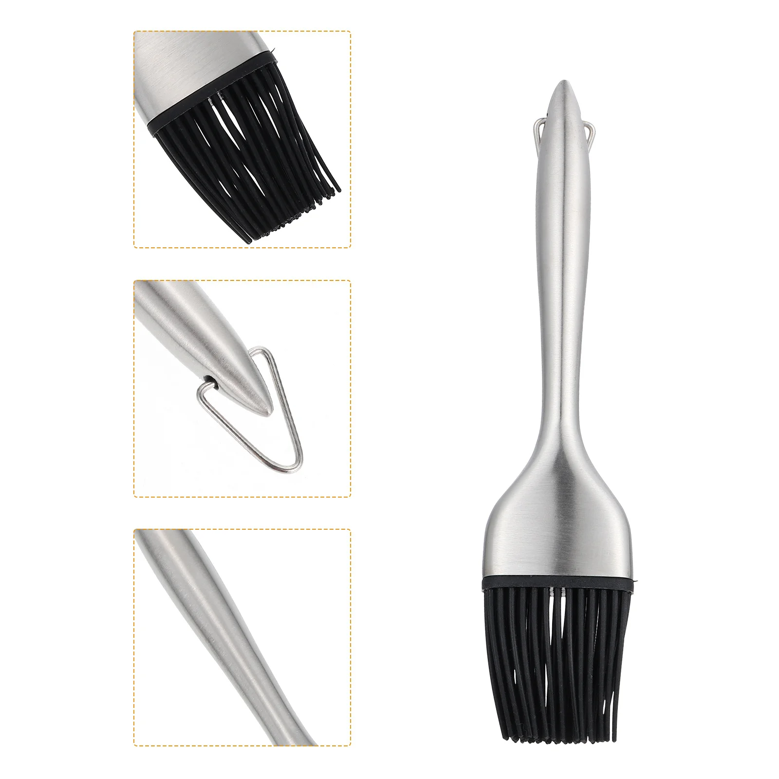 

Stainless Steel Handle Silicone Brush High Temperature Resistant Oil Applicator for Bbq Baking Roasting Kitchen Utensil Compact