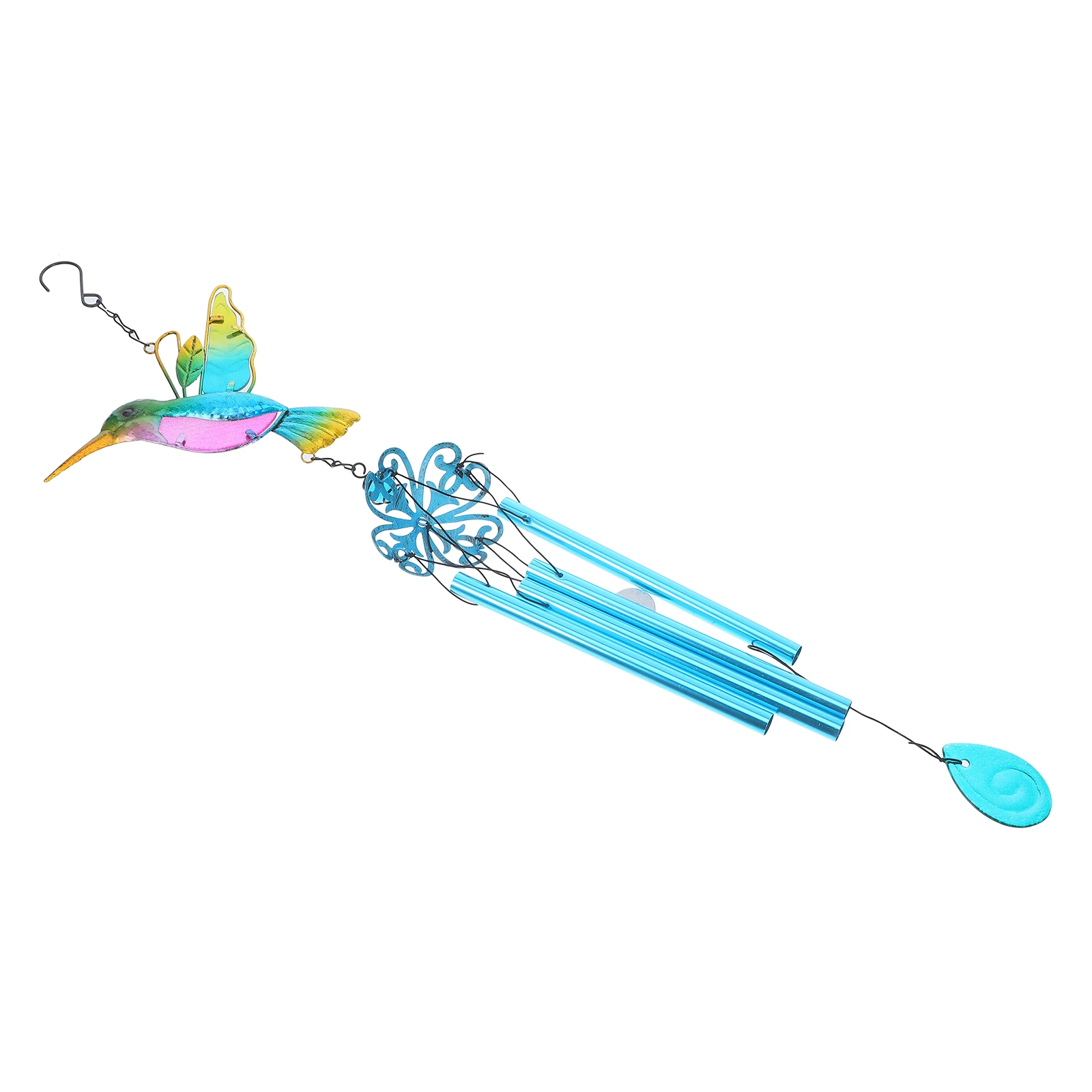 

Wind Chimes Outdoor Glass Painted Bells Home Decor Hummingbird Hanging Style Iron