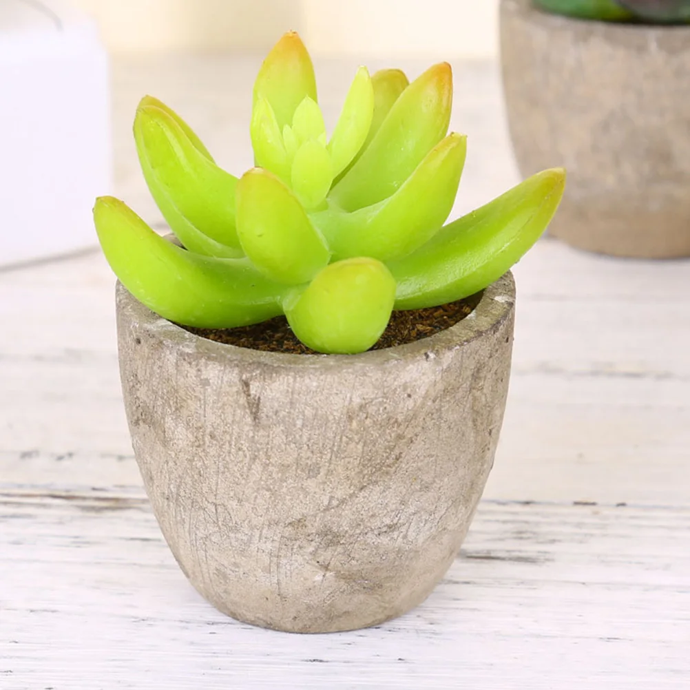 

6Pcs Simulative Succulent Bonsai Artificial Plant Potted Small Ornaments Decoration for Home Balcony Garden Office Relaxing