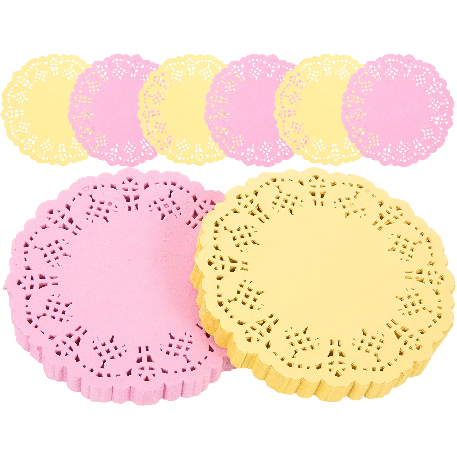 

Round Placemat Table Colored Paper Doilies Absorbing Baking Proof White Lace Elegant Food Grade Safe Oil Separation