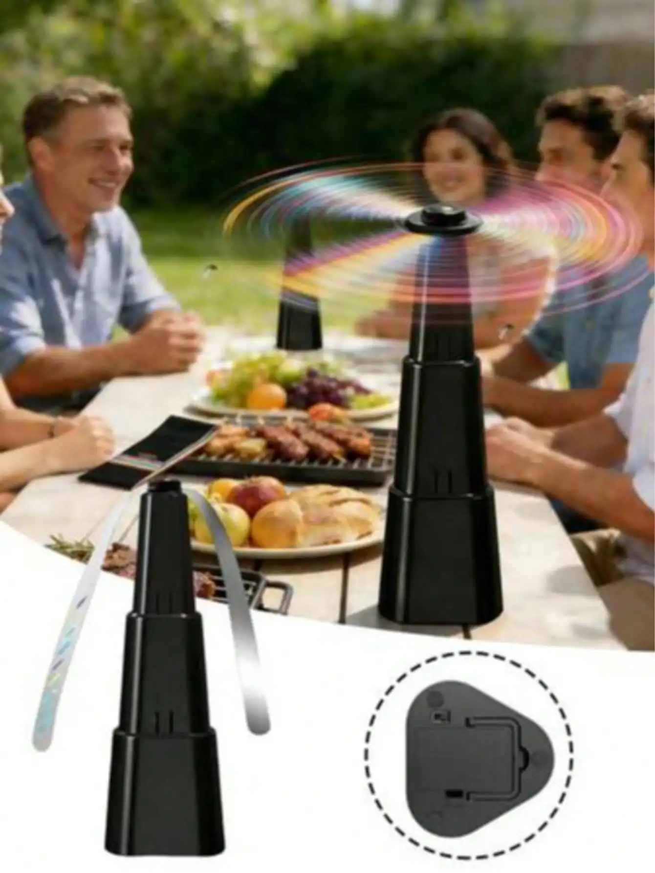 Portable Fly and Mosquito Repellent Fan, Desktop Insect Killer, Suitable for Outdoor Camping and Garden Dining (Excluding 2 * AA