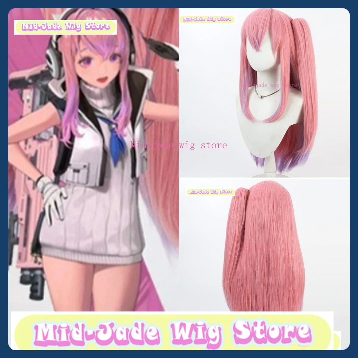 

Mid-jade Wig Store NIKKE Pepper Cosplay Wig Halloween Cosplay Restores Anime Character Costumes and Props