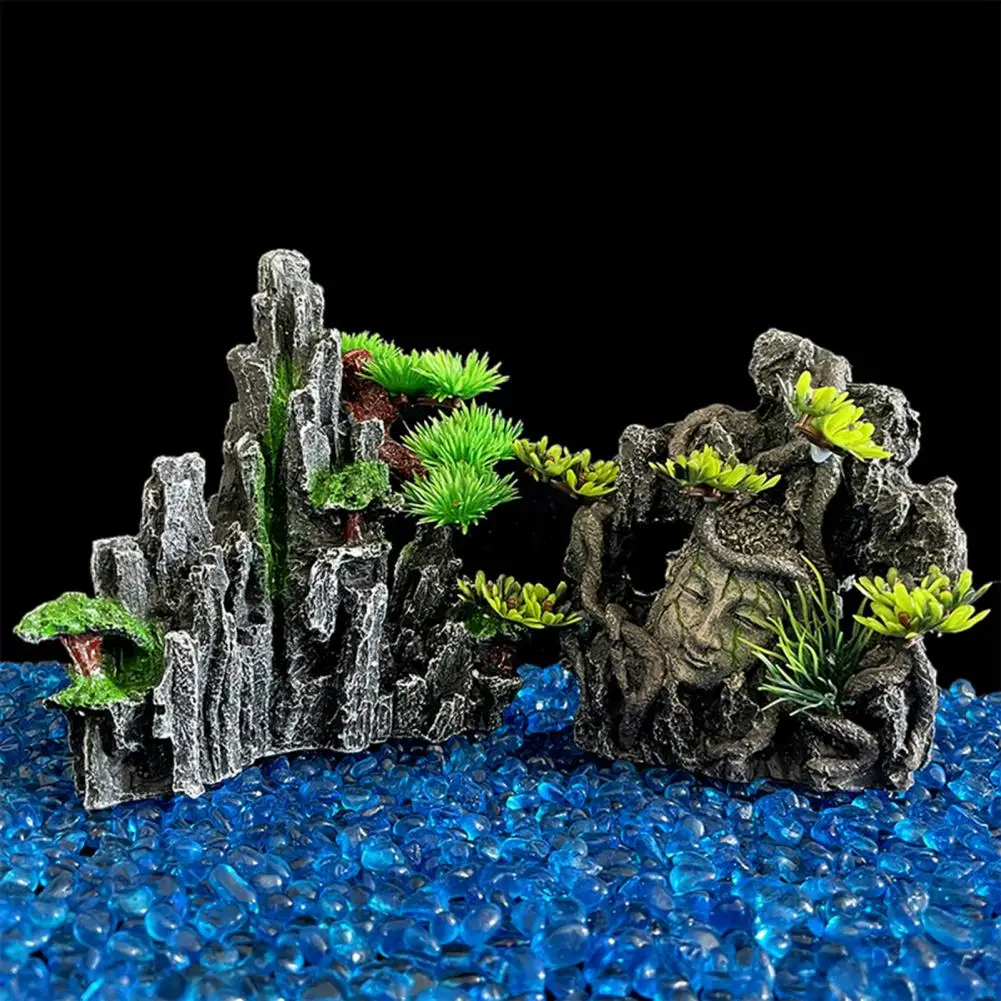 Resin Rockery  Unfading Color   Aquarium Rockery Resin Rockery Landscaping Ornament